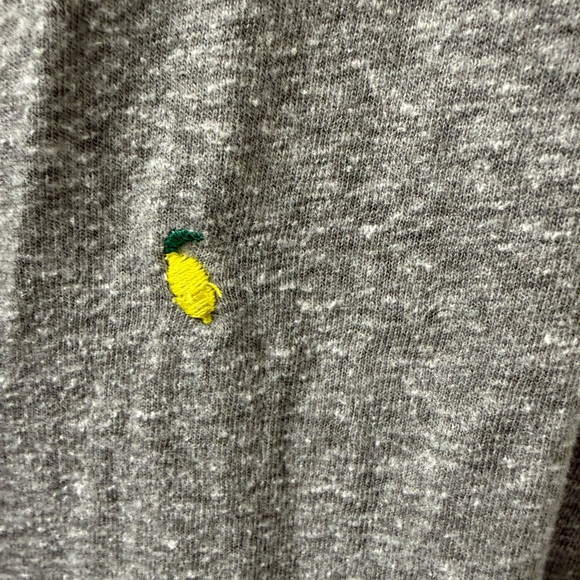 Anthro/TLa Gray Heathered V-Neck Tee with Lemon Print Sz S. Slightly Oversized - Picture 3 of 5